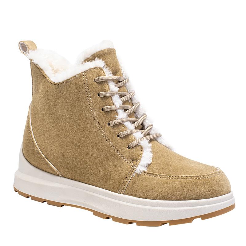 Модные Толстые Плюшевые Снежные Ботинки для Женщин Зима 2024 Искусственная Замша Нескользящие Хлопковые Ботинки Женские Сохраняют Тепло Платформа Ботильоны на Щиколотке Большой Размер