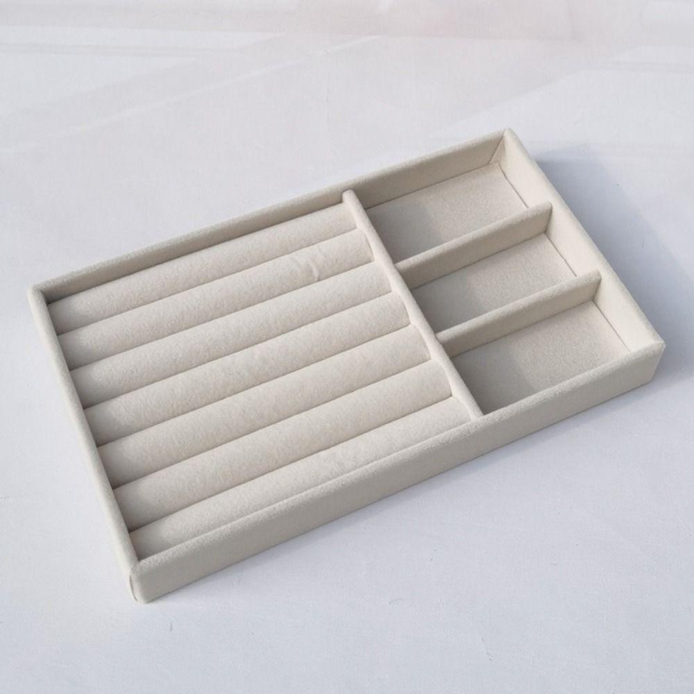 Flannelette Rings Earrings Organizer Bracelets Jewelry Display Holder Velvet Jewelry Tray  Rings