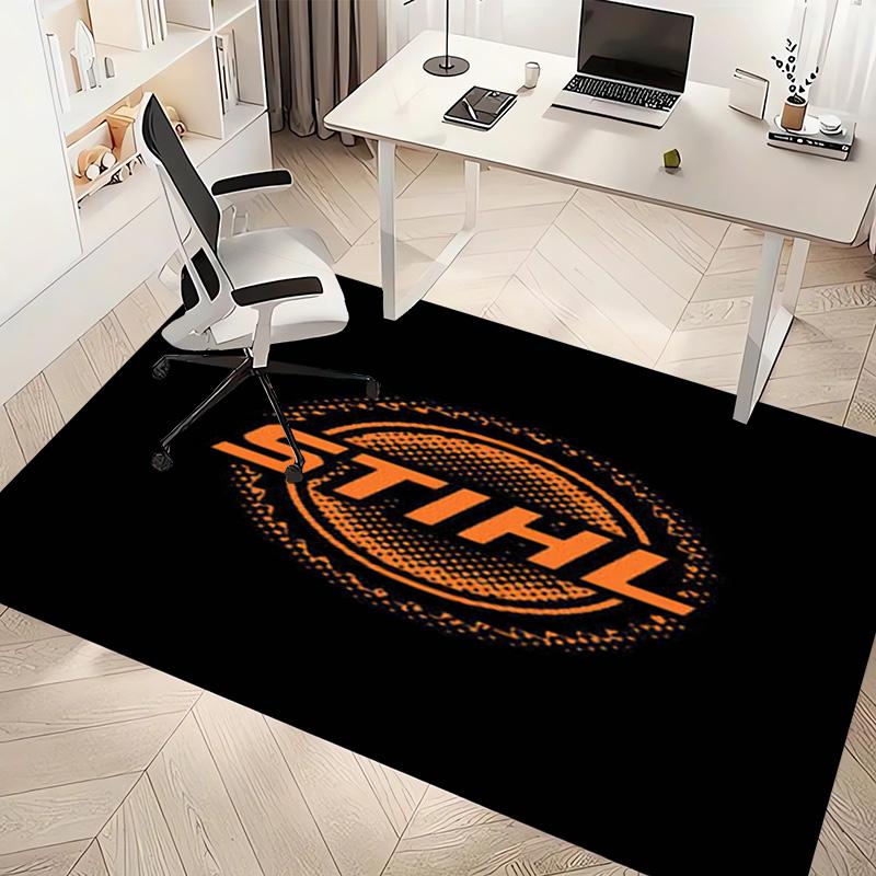 1pc Stihl logo Print Area Rug - Soft, Washable Non-Slip Indoor Mat, Living Room, Home Office Decorative Rug,Office Decorative