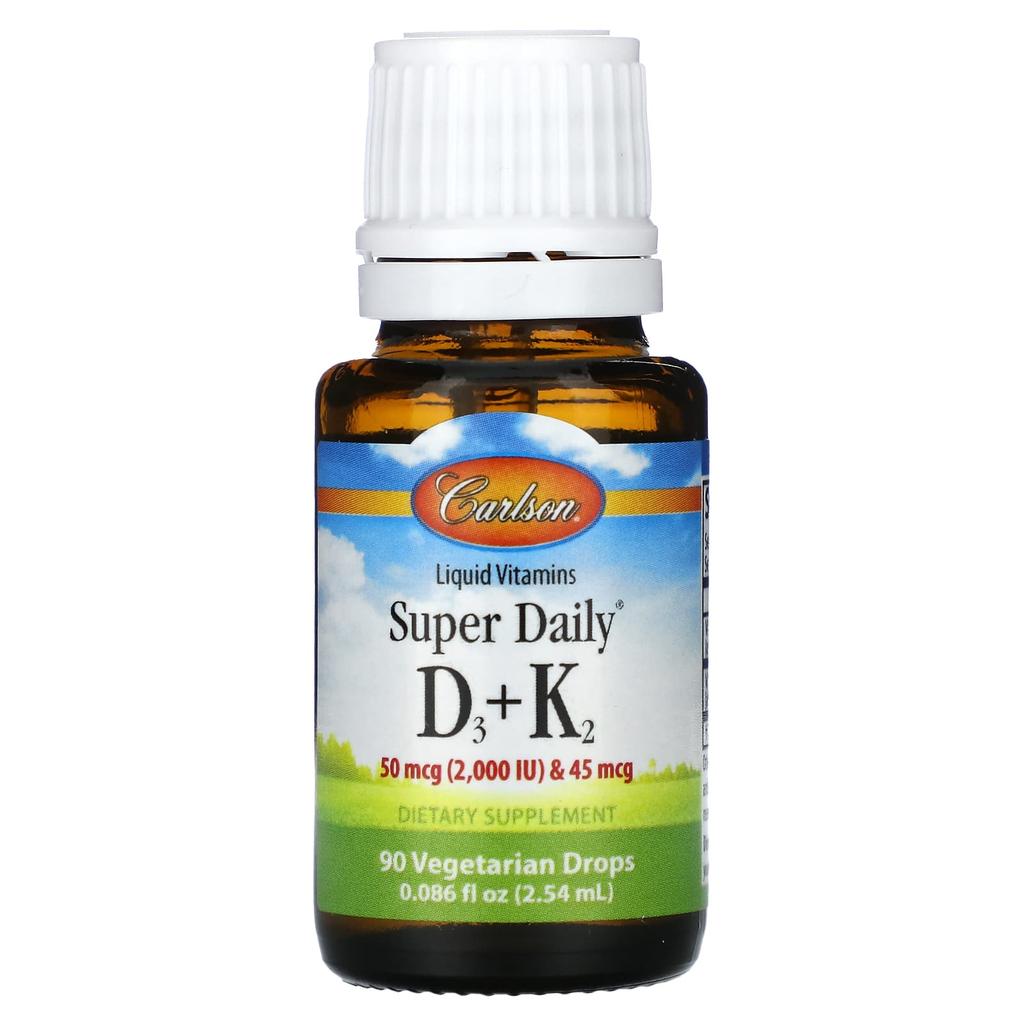 Super Daily® D3 + K2, 50Mcg (2,000Iu) & 45Mcg, 2.54Ml (0.086Fl Oz)