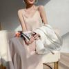 Elegant Fashion Women Sexy Long Dress Backless Slip Summer Solid Satin High Waist A Line Evening Dress Party Formal Occasion Dresses 25679