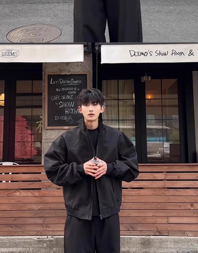 Men's Cleanfit Three-Proof Flight Jacket, Stand-Up Collar, Spring/Autumn Baseball Windbreaker