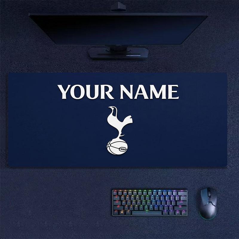 Имя на заказ, Коврик для мыши Tottenham Hotspur, Большой игровой коврик для стола, Нескользящий XXL коврик для мыши для ноутбука и планшета, Игровой коврик для мини-ПК со прошитыми краями
