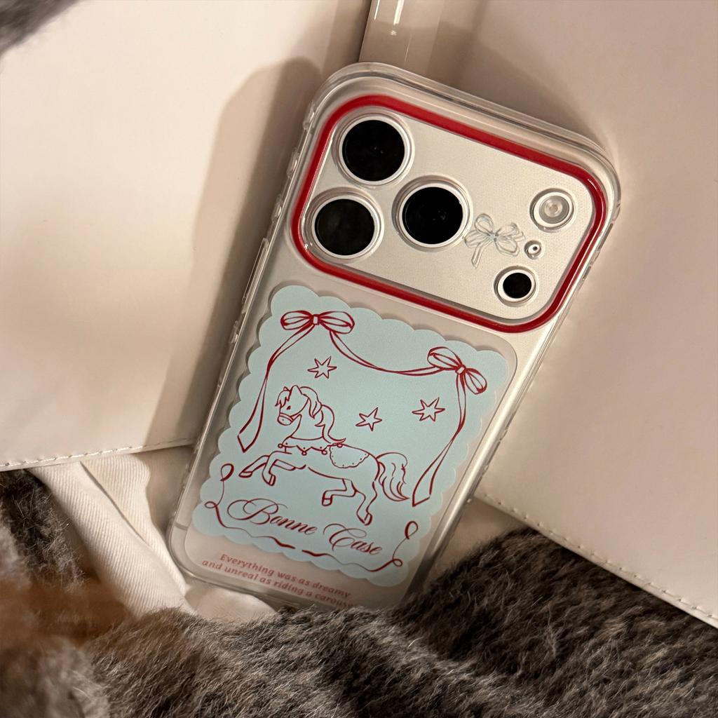 Прозрачный Пони Подходит для Чехла на Мобильный Телефон Apple 17 Iphone17promax Рождественский Год 13 Мультяшный Характер 15 Мягкий Комплект