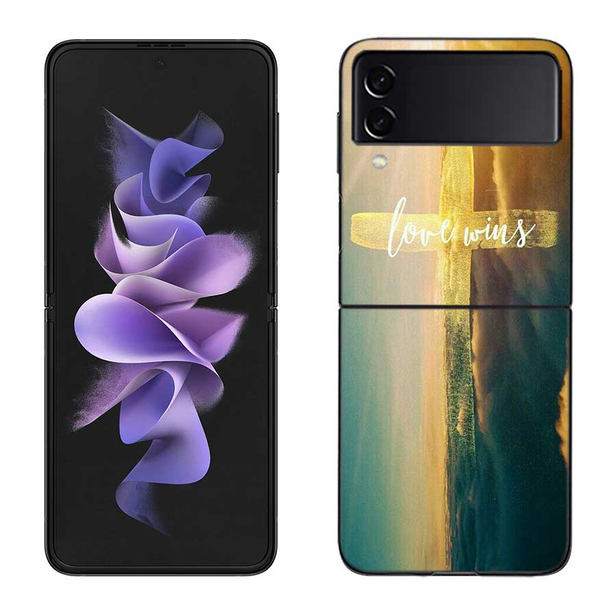 Чехол-молитвенник с изображением Бога и Иисуса для Samsung Galaxy Z Flip 6 Flip 5 4 3 5G Черный Чехол для Мобильного Телефона Samsung Z Flip 5 5G Роскошная PC Оболочка Coqu