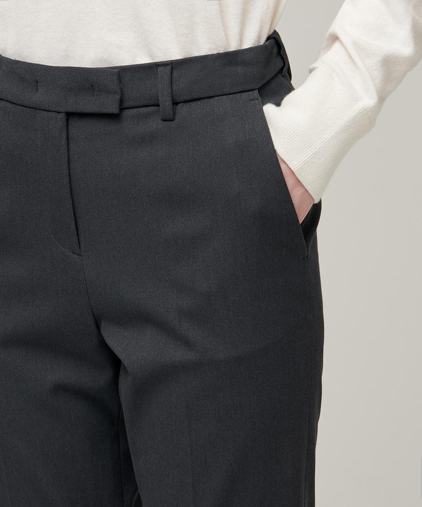 MUSINSA STANDARD WOMAN Женские плотные прямые брюки с подкладкой из флиса, узкие, со скрытой эластичной талией [Серый]