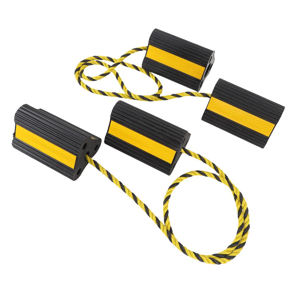Противооткатные упоры для колес Сверхпрочные резиновые блоки для колес Противоскользящие блоки-стопоры для шин с веревкой и светоотражающими полосами для прицепов
