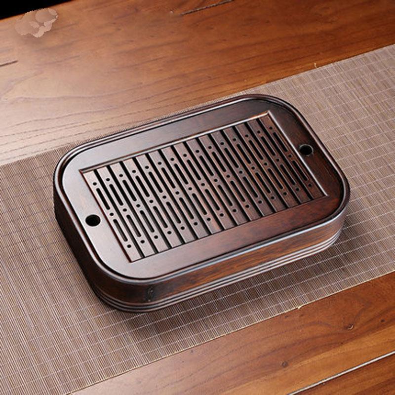 Поднос для чая из натурального бамбука, подставка для сбора воды, столик для чайного домика, подставка для чашки чая, китайская чайная утварь для кунг-фу