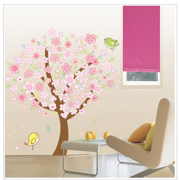 Цветочные наклейки Гостиная Стена Фон Наклейки На Стены Спальня Комната Стены Украшения Наклейки Обои Самоклеящиеся Наклейки