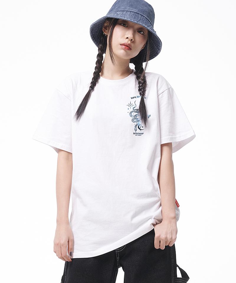 ARTISTWEAR [Atw] Синяя футболка с коротким рукавом "Змея"