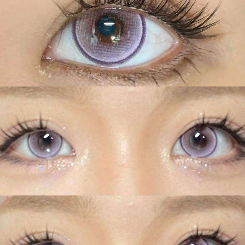 Цветные контактные линзы Mill Creek 14,2 мм с яркими оттенками Стиль Натуральные Ежедневные контакты для использования в течение 12 месяцев Коричневый Синий Фиолетовый WT:40%