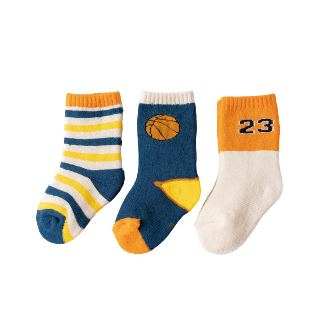 Зимние плюшевые утолщенные теплосберегающие теплые мультяшные милые детские носки средней длины