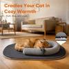 Self Warming Cat Bed Mat with Soft U-Shaped Pillow– Thickened Calming Cat Bed for Kittens and Small Dogs – Portable Washable Cats Warming Pad for