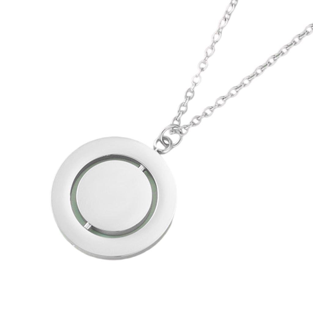 Вращающееся двухслойное круглое ожерелье-подвеска с регулируемой цепочкой, ювелирное изделие из нержавеющей стали для женщин и девочек-подростков