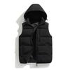 Men's Casual Loose Color-blocked Cotton Warm Jacket, Men's Detachable Cap Sleeveless Vest Jacket
