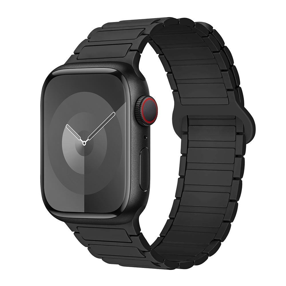 Совместимый силиконовый ремешок с магнитной застежкой для Apple Watch Серии 1-11, Ultra 3, SE 3, стиль «Три звена»