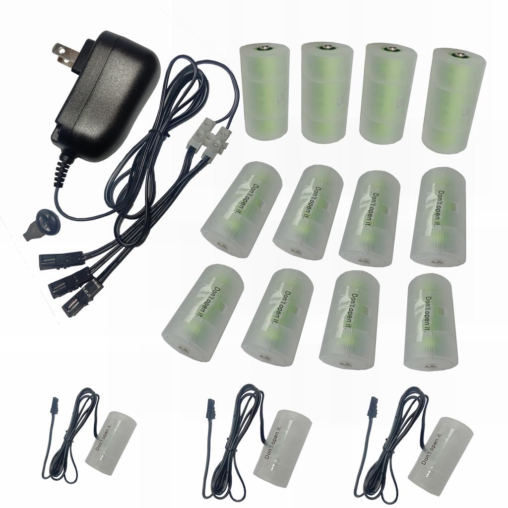 3 в 1 3 В-12 В регулируемый адаптер питания для батареи, замена 2 шт. LR20 1,5 В и 1 шт. LR14 C батареи