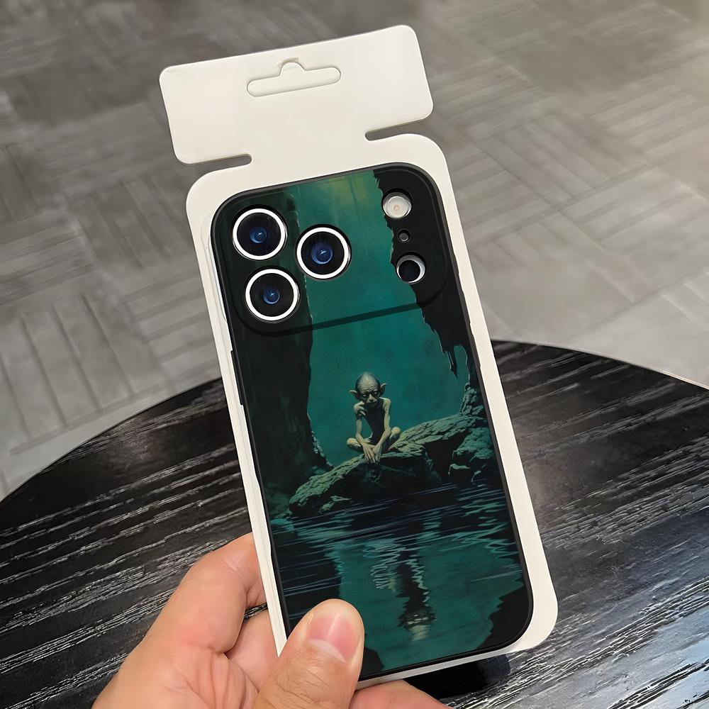 L-Властелин Колец Gollum Чехол для Телефона Для IPhone 17 Air 16 E Pro Max 15 14 13 Mini 12 Pro 11 Max Plus Черный Мягкий Корпус