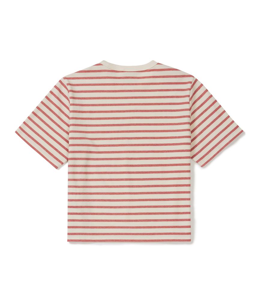 SNOWPEAK APPAREL Женская полосатая футболка с коротким рукавом из Sorona (S26Mwfts69) красный