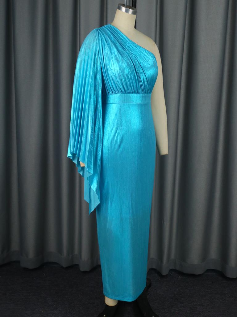 AOMEI Бальные платья на одно плечо Нерегулярные плиссированные вечерние платья с высокой талией длиной до щиколотки