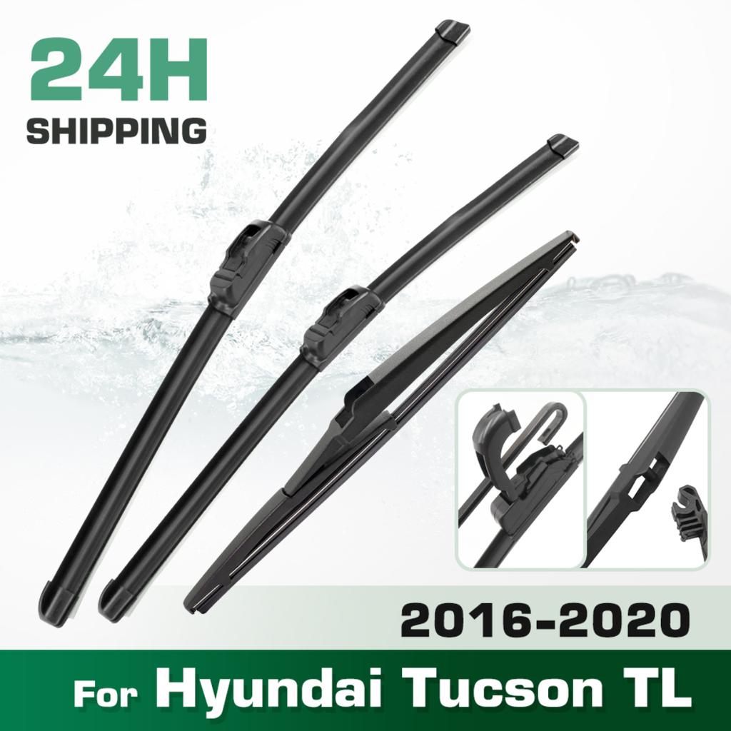 For Hyundai Tucson TL 2016-2020 2017 2018 2019 Wiper Front & Rear Wiper Blades Windshield Windscreen Window Brushes 26"+16"+14