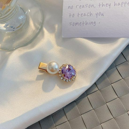 Emerald Rhinestone Retro Hair Clip for Women - Versatile, Elegant One-Word Hairpin for Bangs