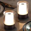 4" Black Cordless Table Lamp Set of 2, Outdoor Rechargeable Lamp | LED, Battery Operated, Portable, Touch Night Light for Dining Room, Camping, Bar,