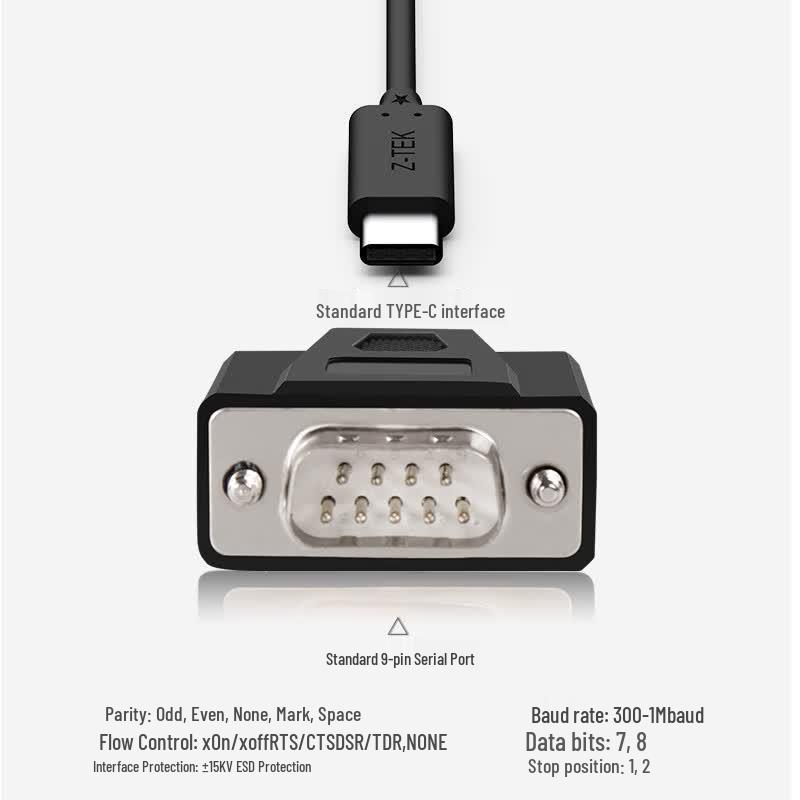Кабель-адаптер USB Type-C на последовательный порт RS232