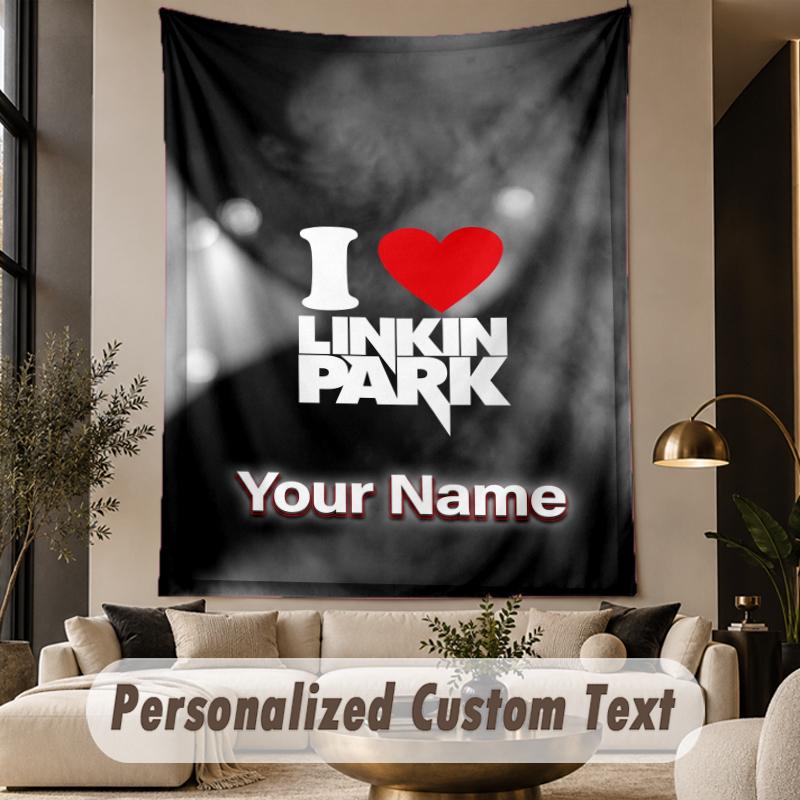 Custom Text Tapestry Linkin Park Print Wall Tapestry Indoor Living Room Wall Decor