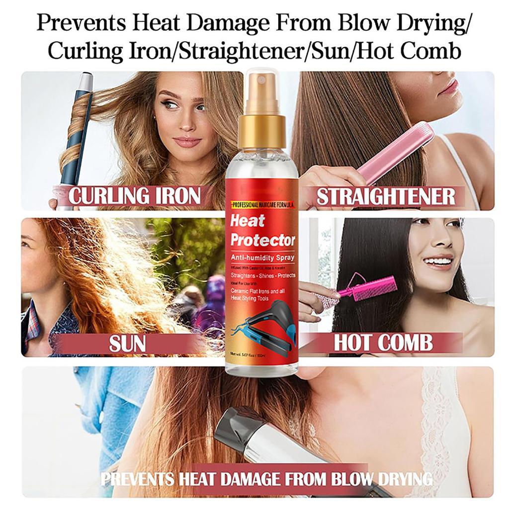 Высокоэффективный термозащитный спрей для выпрямления волос, увлажняющий, унисекс, 150 мл