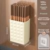 N$ Wall Mounted Chopstick Storage Box No-Drill Large Capacity Chopstick Holder Detachable With Drain Rack Cutlery Drying Basket