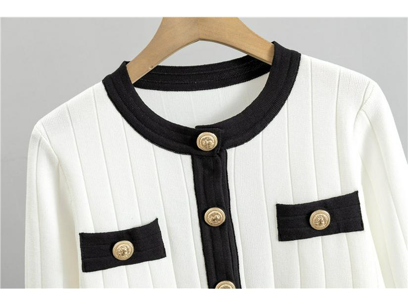 Элегантный французский миди-комплект из юбки и вязаного кардигана для женщин - Коллекция Осень/Зима