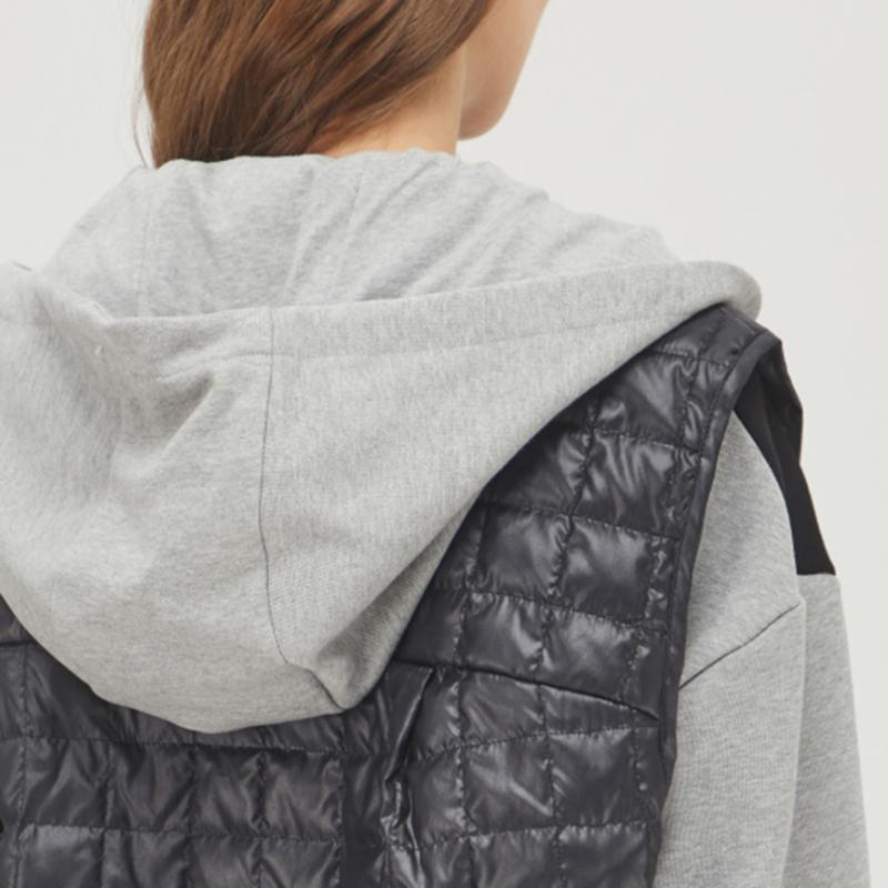  Benetton Benetton Джерси с капюшоном Goose Стеганый жилет Bapd66161 Bk