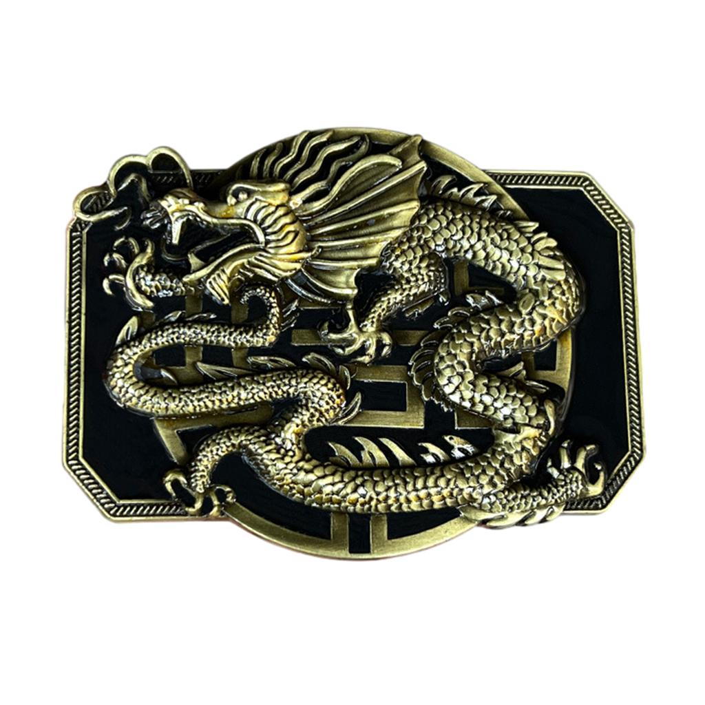 Chinese Style Belt Buckle with Relief Dragon Pattern Adult Belt Buckle Replacement DIY Craft Belt Buckle Replacements