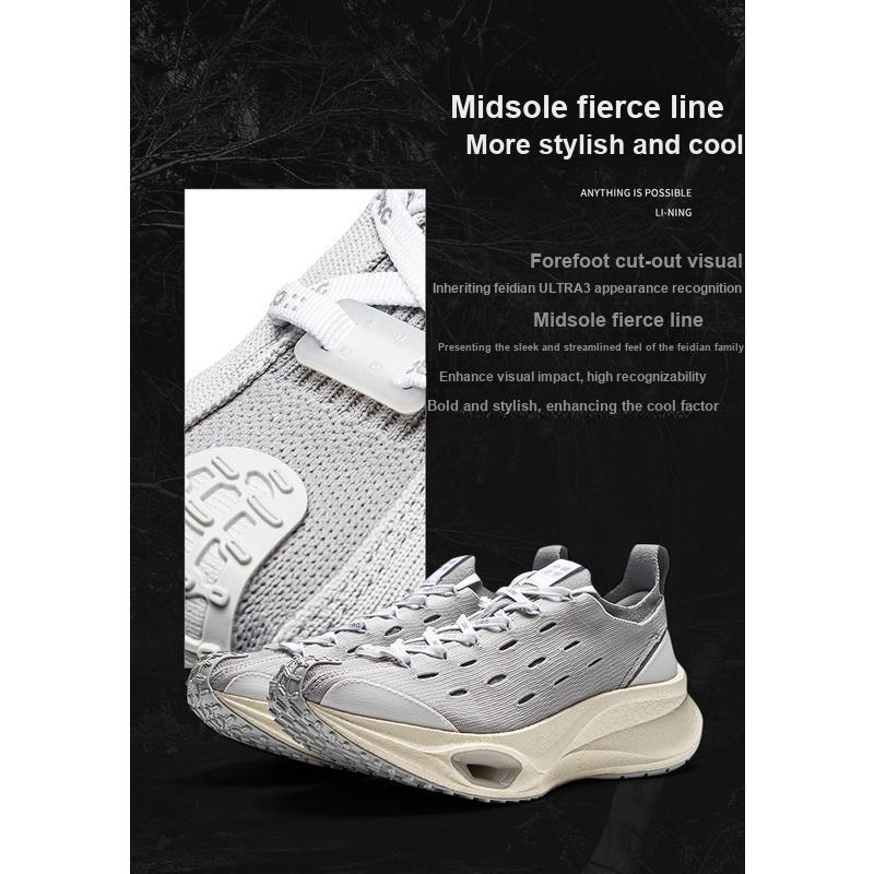 Li Ning Trendy Versatile Non-Slip Wear-Resistant Low-Top Casual Shoes Unisex Casual Shoes Red Black AZGU043-7