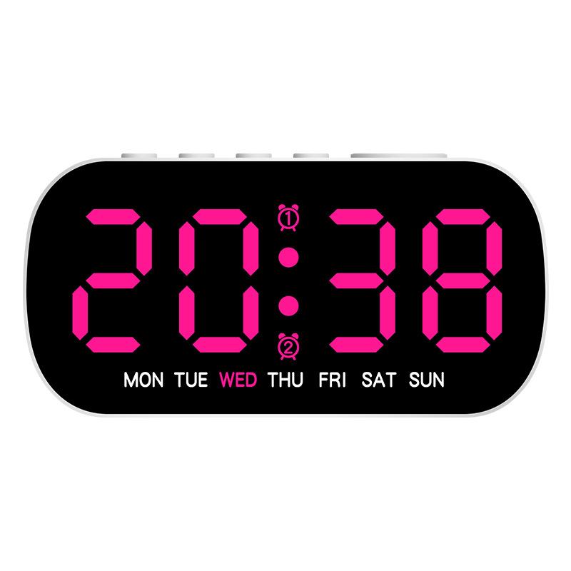 USB Powered Digital Alarm Clock Temperature Date Week Dual Alarm Night Mode Snooze Clock 5 Levels of Brightness 12/24H LED Clock