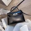 Spring and Summer New Smooth Cowhide Casual Shoulder Crossbody Handbag