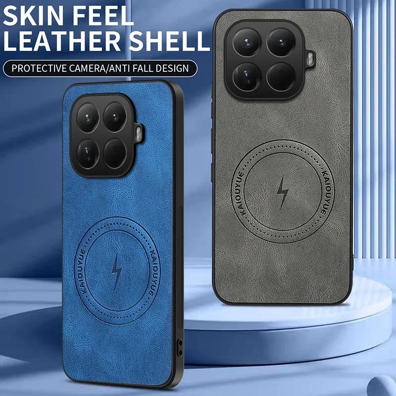 Magnetic Case for Xiaomi Mi 15T Pro 15T Cover Soft Matte Leather Shell for Mag-safe Shockproof All-round Camera Protector Fundas