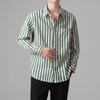 Men's Striped Long Sleeve Shirt Japanese Style Casual Spring Autumn New Trendy Versatile Shirt