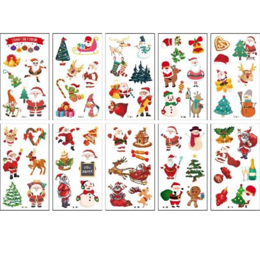 Модная татуировка Рождественская наклейка из хны, которая украсит конец года, тип SF