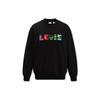 Levis FW22 Пуловер с круглым вырезом и вышитым логотипом Унисекс толстовка Черный A5441-0001