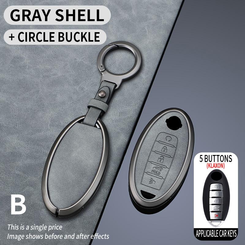 2 3 4 5 Button Zinc Alloy Leather Car Key Case Cover For Nissan Qashqai Juke J10 J11 X-Trail T32 T31 Kicks Tiida Pathfinder Note