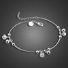 Fashion100 %925 Sterling Silver Anklet Women Cute Cup Bell Foot Jewelry Summer Beach Barefoot Sandals Bracelet Ankle Gift