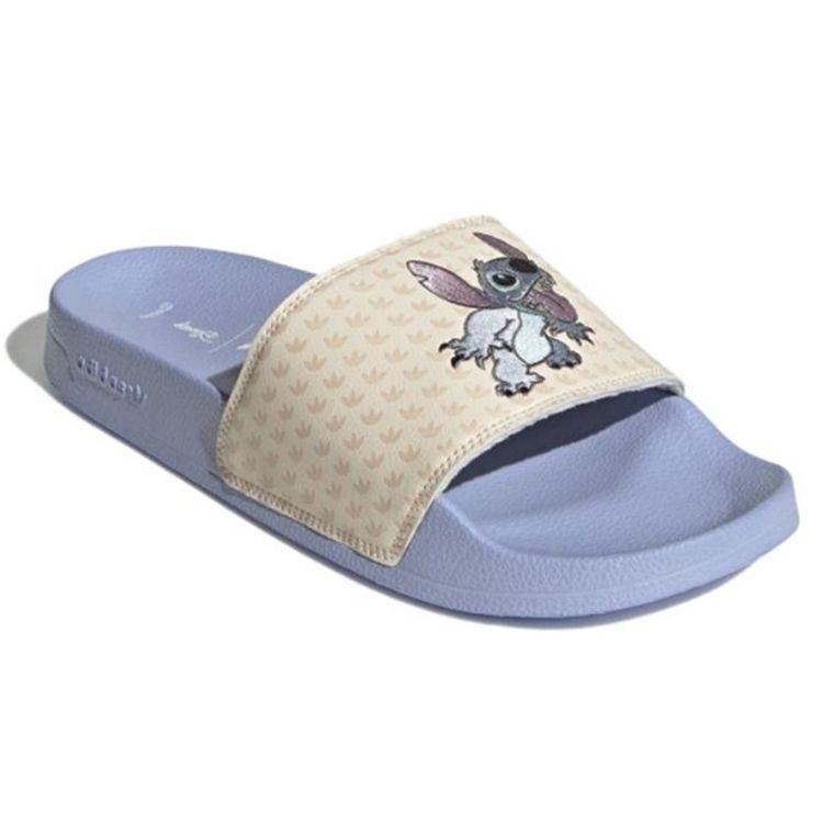Adidas Disney X  Originals Adilette Series Comfortable Non-Slip Rubber Sole Durable Slide Sandals Unisex Footwear Blue HQ6373