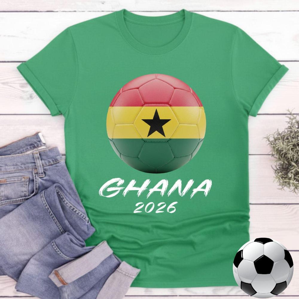 Патриотическая Гана 2026 Графическая Футболка Футболка для Ghanaian Sports Fan Футбольные Принадлежности Одежда Мужчины Женщины Летние Повседневные Хлопковые Топы