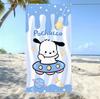 Семейное пляжное полотенце Sanrio 2D Одиночный принт Милый Домашний декор Наружный аксессуар Мягкий Функциональный Мультяшная тематика Привлекательный Прочный