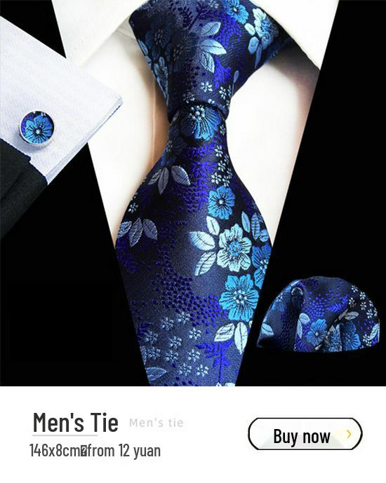 Paisley Waist Flower Men's Tie, Pocket Square, and Cufflinks Set - 2025 Edition