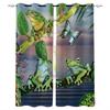 Green Leaf Branch Frog Blackout Curtains For Living Room Window Curtains For Bedroom Kitchen Curtains Drapes Blinds
