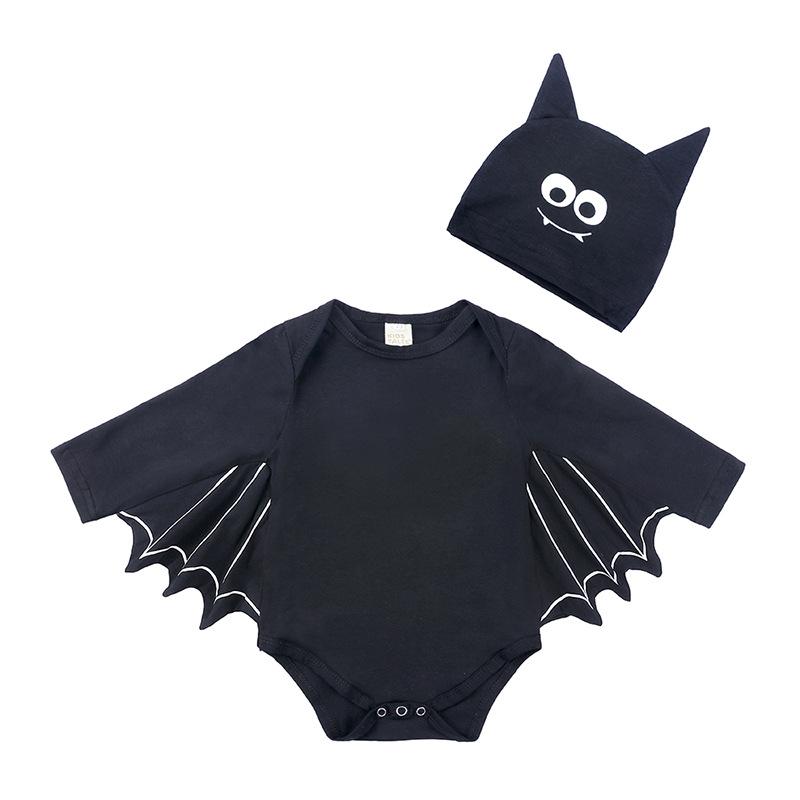 European & American Baby Bat Hooded Romper Set: Boys & Girls Onesie Jumpsuit (2-Piece).