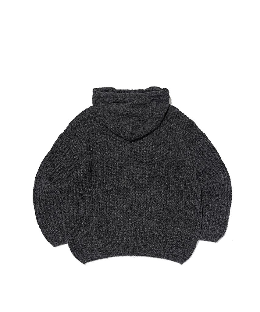 Худи на молнии крупной вязки Otherfits (Древесный уголь)